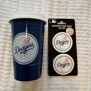 Dodgers Cup and Magnetic Bag Clips Set